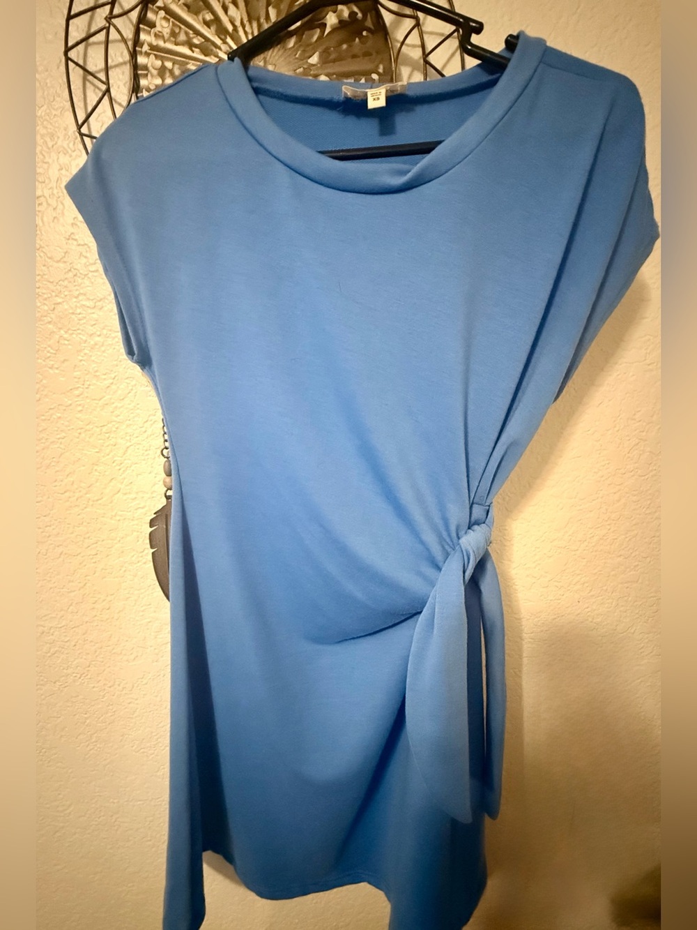 See You Monday Blue Side-Tie Mini Dress